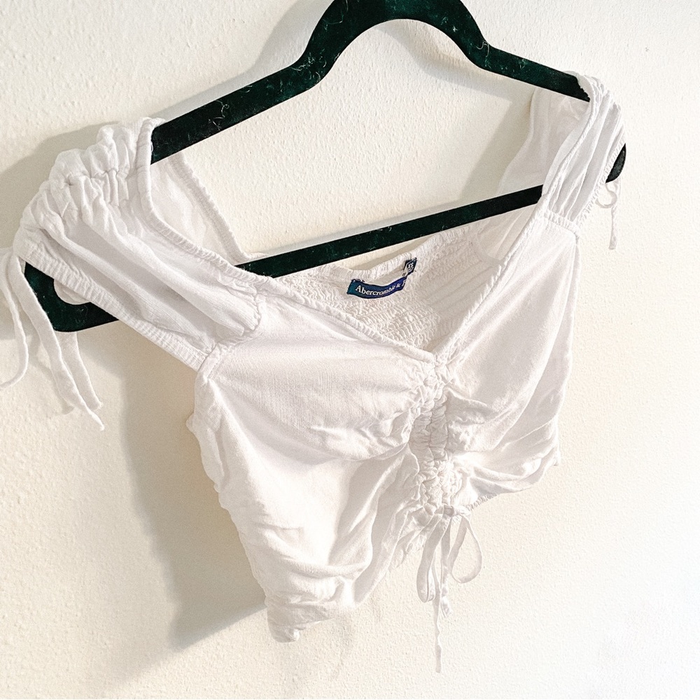 Ruched Front Tie Crop Top